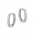 Kolczyki srebrne kółka z białymi cyrkoniami