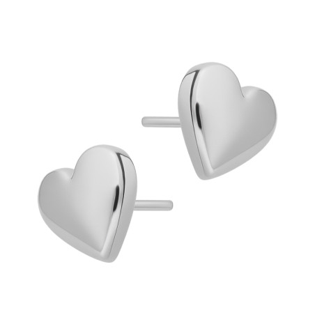 Kolczyki serce wypykłe zapinane na sztyft