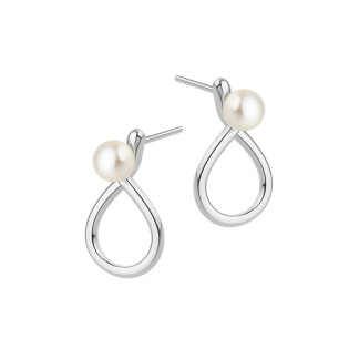 Kolczyki srebrne kropla i perła