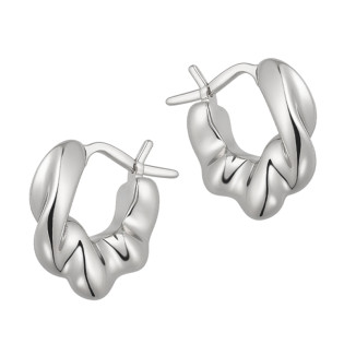 Kolczyki srebrne skręcane kółka viralowe