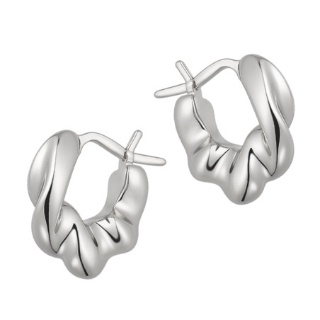 Kolczyki srebrne skręcane kółka viralowe