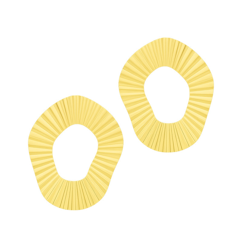 Kolczyki pozłacane viralowe koło falowane