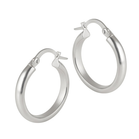 Kolczyki srebrne kółka rurka półpłaska