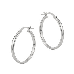 Kolczyki srebrne kółka rurka półpłaska