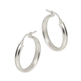 Srebrne Kolczyki Kółka Półpłaskie - JubilerSezam.pl