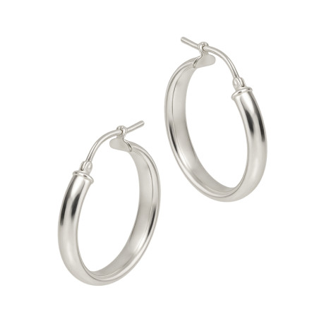 Kolczyki srebrne kółka rurka półpłaska