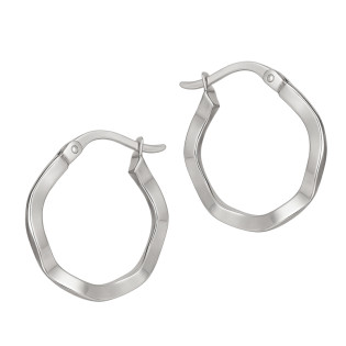 Kolczyki srebrne falowane kółka