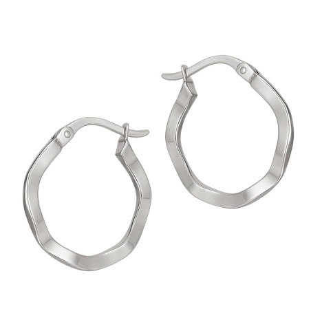 Kolczyki srebrne falowane kółka