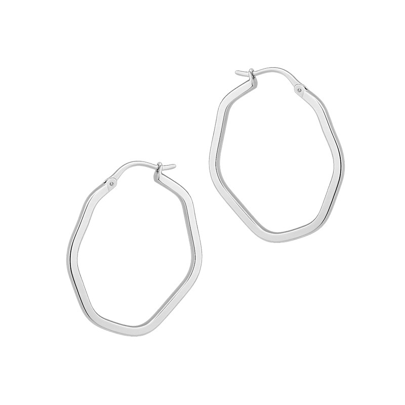 Srebrne kolczyki koła falowane - JubilerSezam.pl