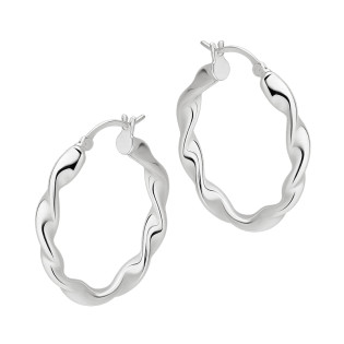 Kolczyki srebrne skręcane kółka 20 mm