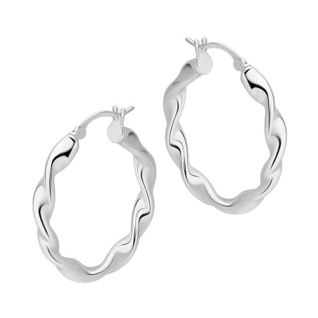 Kolczyki srebrne skręcane kółka 20 mm