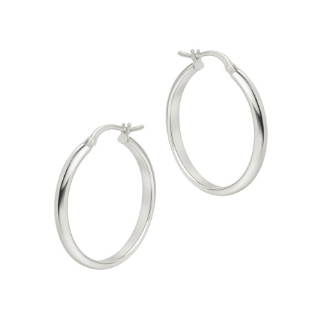 Kolczyki srebrne kółka półpłaskie