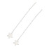 Kolczyki srebrna gwiazdka pełna przeciągana na łańcuszku rolo
