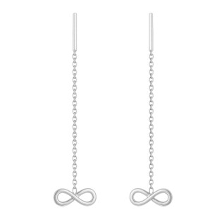 Kolczyki srebrna infinity ramka przeciągane na rolo