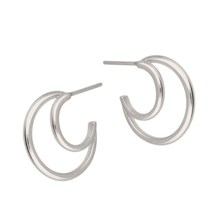Kolczyki srebrne podwójne półkółko