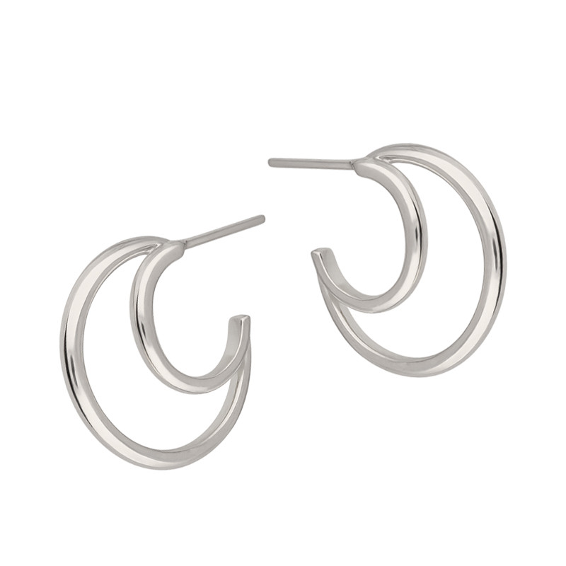 Kolczyki srebrne podwójne półkółko