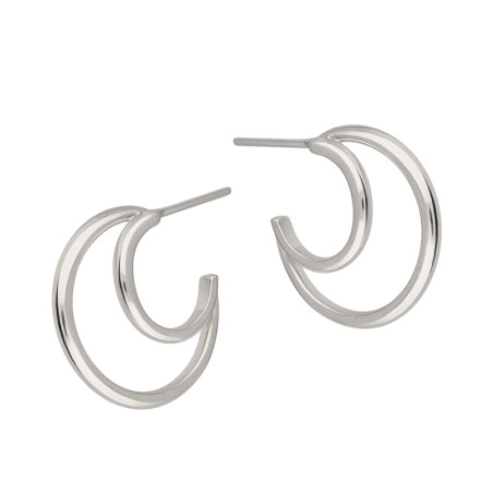 Kolczyki srebrne podwójne półkółko