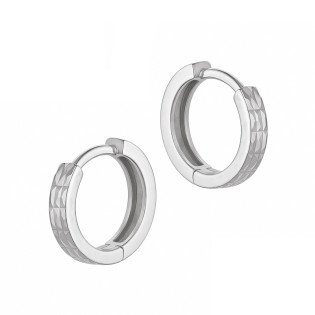 Kolczyki srebrne blaszki kółka grawerowane