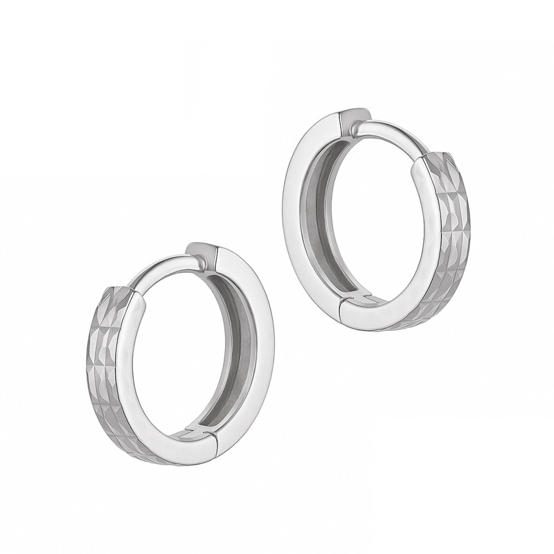 Kolczyki srebrne blaszki kółka grawerowane