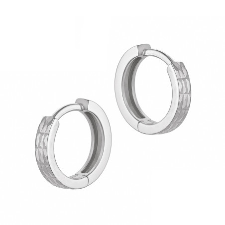 Kolczyki srebrne blaszki kółka grawerowane