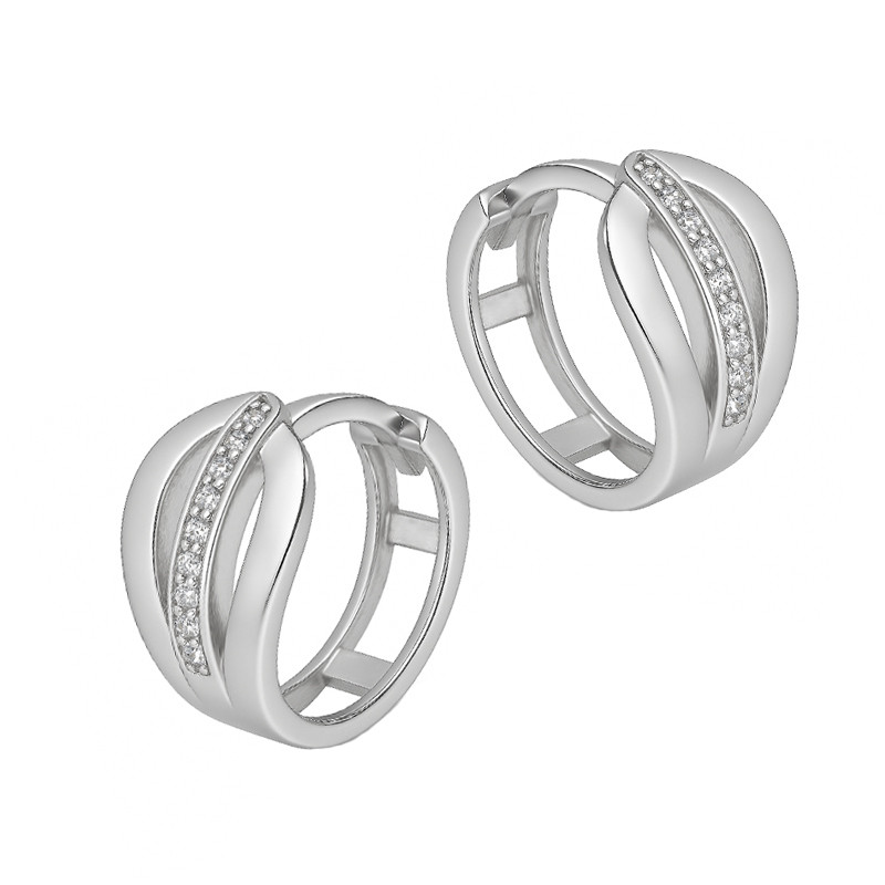 Kolczyki srebrne pazurki z cyrkoniami