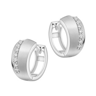 Kolczyki srebrne blaszka matowa z cyrkoniami