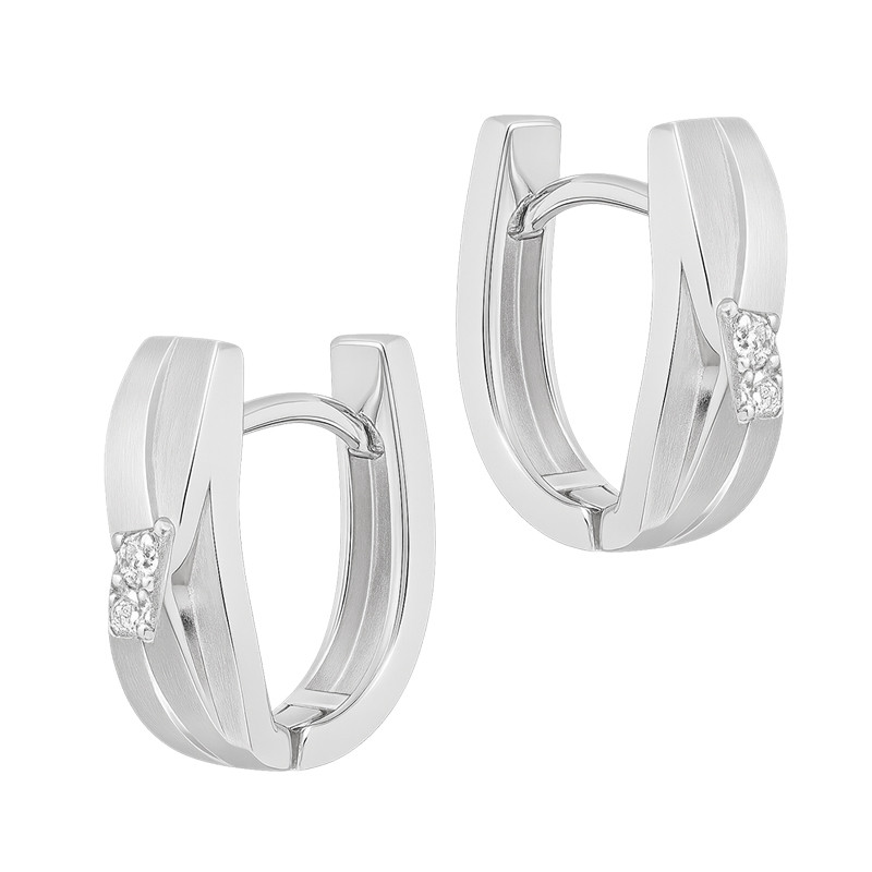 Kolczyki srebrne ażurowe pasy z cyrkoniami