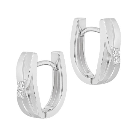 Kolczyki srebrne ażurowe pasy z cyrkoniami