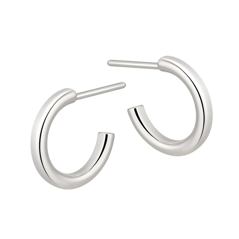 Kolczyki srebrne półkółka 8 mm