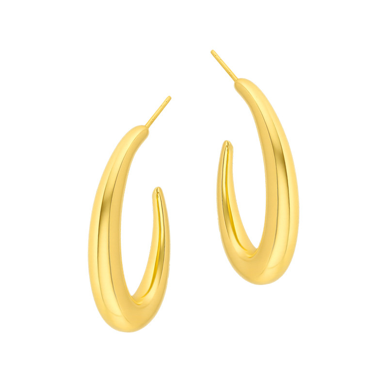 Kolczyki srebrne pozłacane otwarty owal