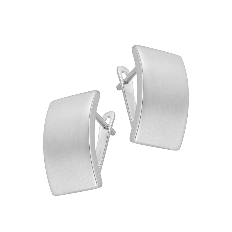 Kolczyki blaszki prostokątne gładkie srebro próby 925