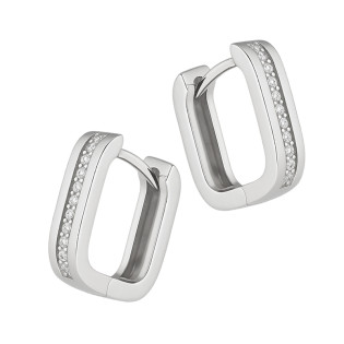 Kolczyki srebrne kwadratowe kółka z cyrkoniami
