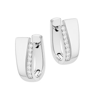 Kolczyki srebrne blaszka z cyrkoniami