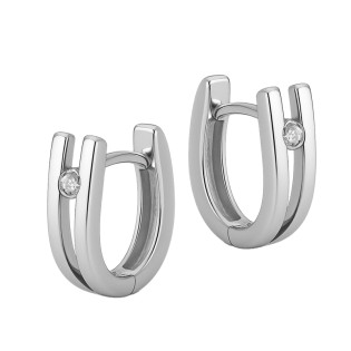 Kolczyki srebrne biała cyrkonia w pałkach