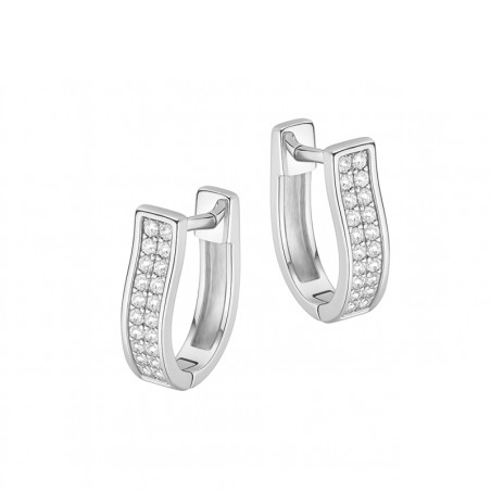 Kolczyki srebrne przecinki z dwoma rzędami cyrkonii