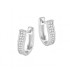 Kolczyki srebrne przecinki z dwoma rzędami cyrkonii