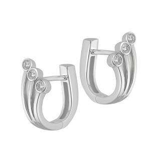 Kolczyki srebrne pazurki z białymi cyrkoniami