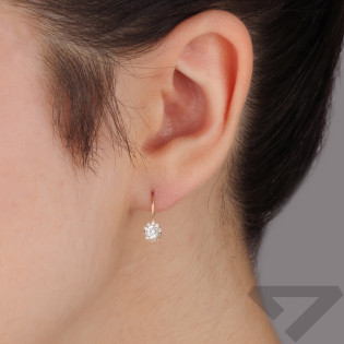 Kolczyki kwiatek Markiza złoto próba 585