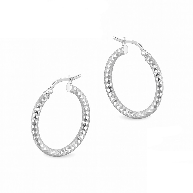 Kolczyki srebrne grawerowane kółka