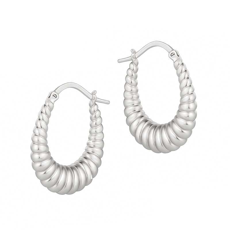 Kolczyki srebrne owalna muszla