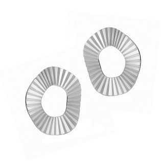 Kolczyki srebrne viralowe koło falowane