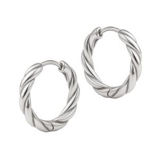 Kolczyki srebrne kółka sznur