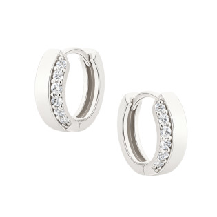 Kolczyki srebrne kółka z rzędem cyrkonii