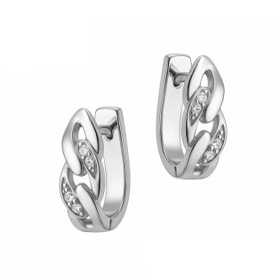 Kolczyki srebrne pancer z białymi cyrkoniami