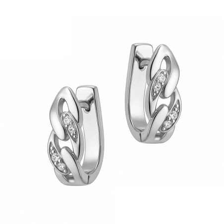 Kolczyki srebrne pancer z białymi cyrkoniami