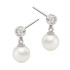 Kolczyki z wiszącą perłą jubilerską i cyrkonią