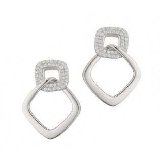 Kolczyki srebrne z dwoma kwadratami