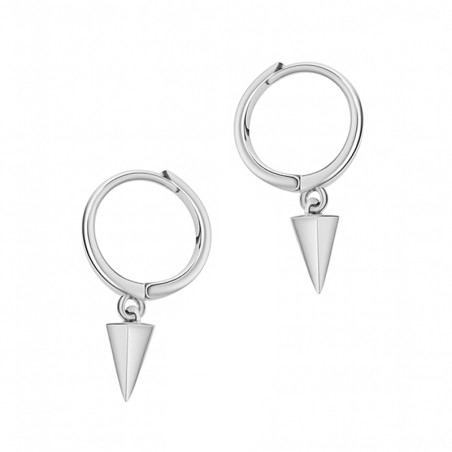 Kolczyki srebrne kółko w wiszącym grotem