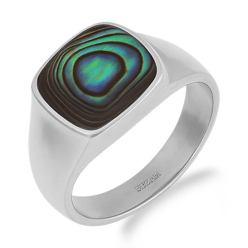 Sygnet srebrny z muszlą