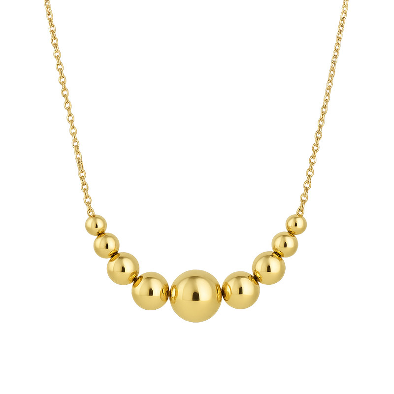 Naszyjnik pozłacany z gładkimi kulkami